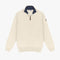 PULL COL MONTANT ZIP - BLANC / Marine
