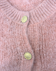 GILET BOUTON-ROSE CHINE