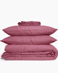 HOUSSE DE COUETTE EN LIN260 x 240 BOIS DE ROSE