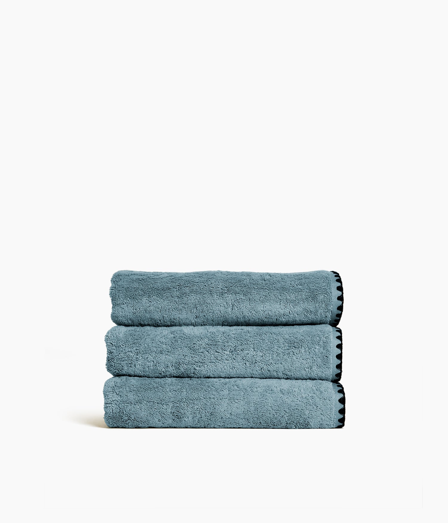 Serviette De Toilette 50x100cm Coton Et Polyester Bleu