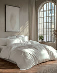 VENEZIA - SET HOUSSE DE COUETTE 260X240CM + 2 TAIES D’OREILLER - BLANC