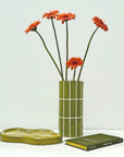 Vase carrelage - Kaki