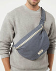 SAC BANANE CUSTINE BAG XL - OCEAN RAYURES BLEUES