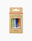 12 Bougies d'anniversaire - Torsadées - Bleu