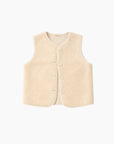 Gilet Sans Manches écru - Effet Laine Bouclée