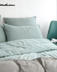 HOUSSE DE COUETTE EN COTON 140 X 200 - CELADON