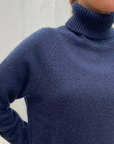 PULL COL ROULE EPAIS CACHEMIRE- NAVY