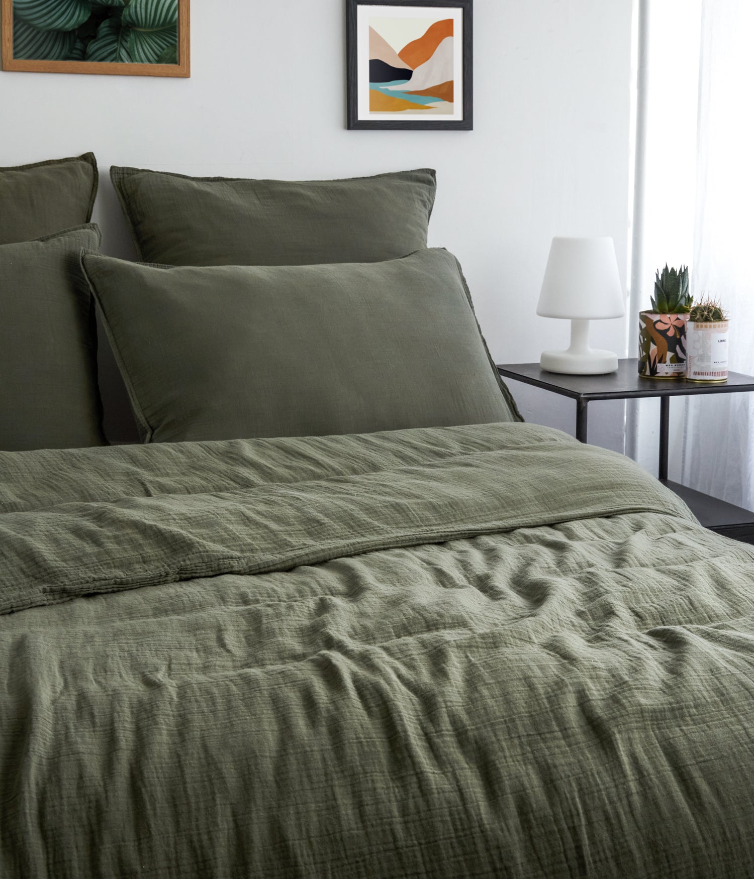 housse couette 240*220 kaki