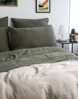 drap housse 160*200 kaki