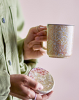 Yuma - Tasse avec couvercle et passoire à thé - Nature - Ø8xH11,5 cm