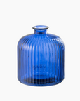 VASE BOTTLE STRIPE BLUE SMALL