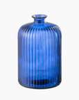 VASE BOTTLE STRIPE BLUE LARGE