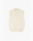 Pull sans manches Ecru - en maille