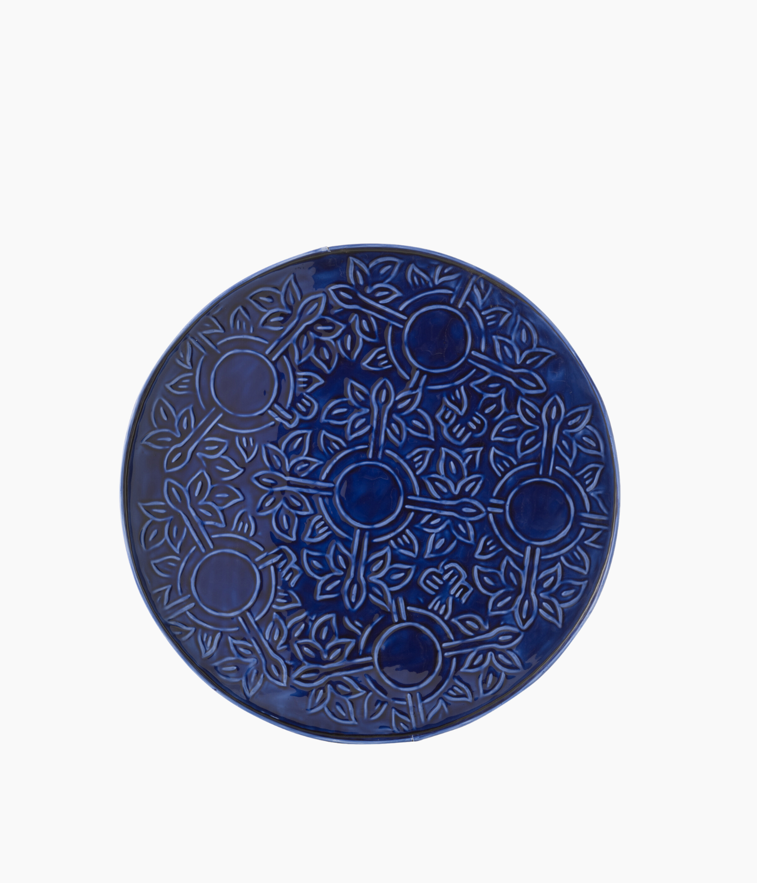 Plateau Rond Trianon – Écorce De Bouleau Compressée – Bleu – Art Nouveau