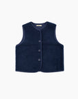 Gilet sans manches Marine – Effet bouclé