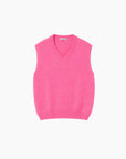 Pull sans manches Fushia - Col en V maille
