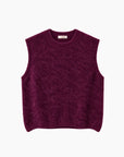 PULL COL ROND SANS MANCHES - AUBERGINE