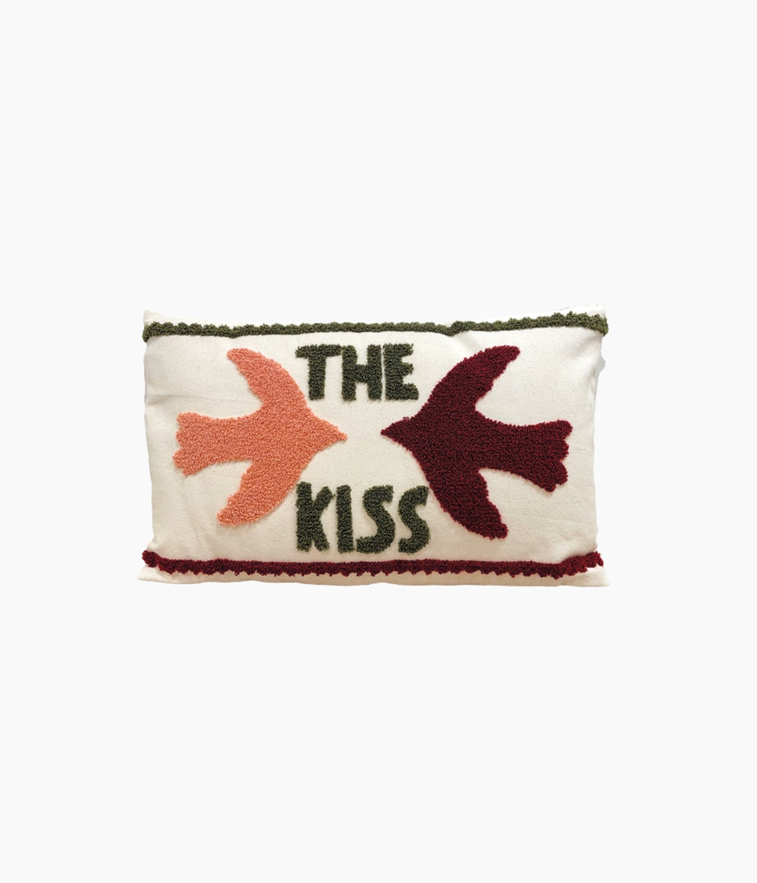 Coussin Influence oiseau the kiss rouge 30x50cm