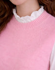 Pull sans manches Rose - en maille