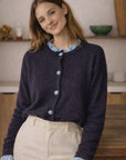 Gilet maille marine Femme - Cardigan