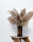 Vase Tube léopard marron D12 H23cm