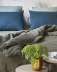 Housse de couette 260 x 240 cm en Lin lavé - Kaki