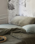 Housse de couette 260 x 240 cm en Lin lavé - Kaki