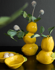 Vase 2 citrons - jaune - 11x7x15cm