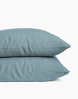 Housse de coussin 80 x 80 cm en Lin lavé - Bleu stone