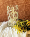 Vase Tube léopard jaune D12 H23cm