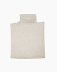 PULL COL ROULE CHINÉ - ECRU/GRIS