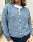 GILET BOUTON-JEANS CHINE
