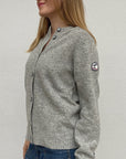 CARDIGAN COL ROND 7 BOUTONS -GRIS CLAIR