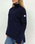 PULL COL ROULE FEMME -NAVY