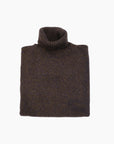 PULL COL ROULE CHINÉ - MARRON/NOIR