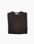 PULL COL ROND CHINÉ -MARRON/NOIR