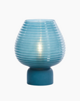 Lampe de table LED Ø18x23 cm ALENNA verre pétrole