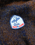 PULL COL ROND CHINÉ -MARRON/NOIR