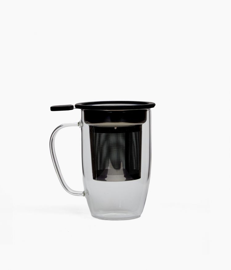 Mug à thé en verre avec filtre amovible