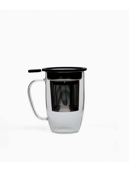 Mug à thé en verre avec filtre amovible
