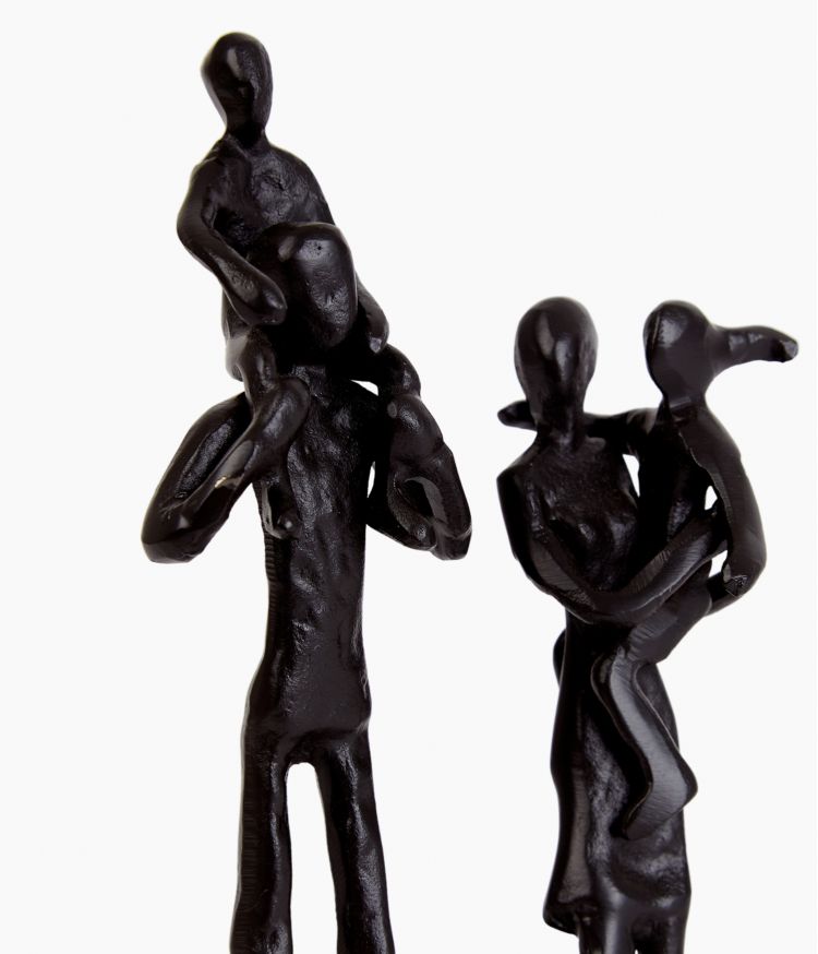 sculpture family fer marron