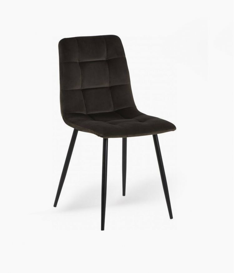 chaise manta velours noire h89cm