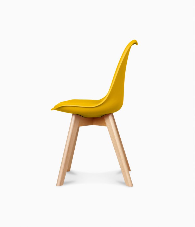 Chaise design scandinave - Jaune