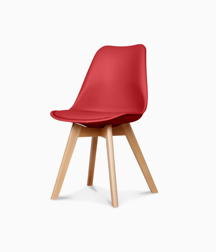 Chaise design scandinave - Rouge