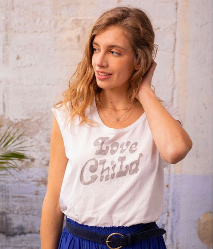Tee-shirt Love child blanc