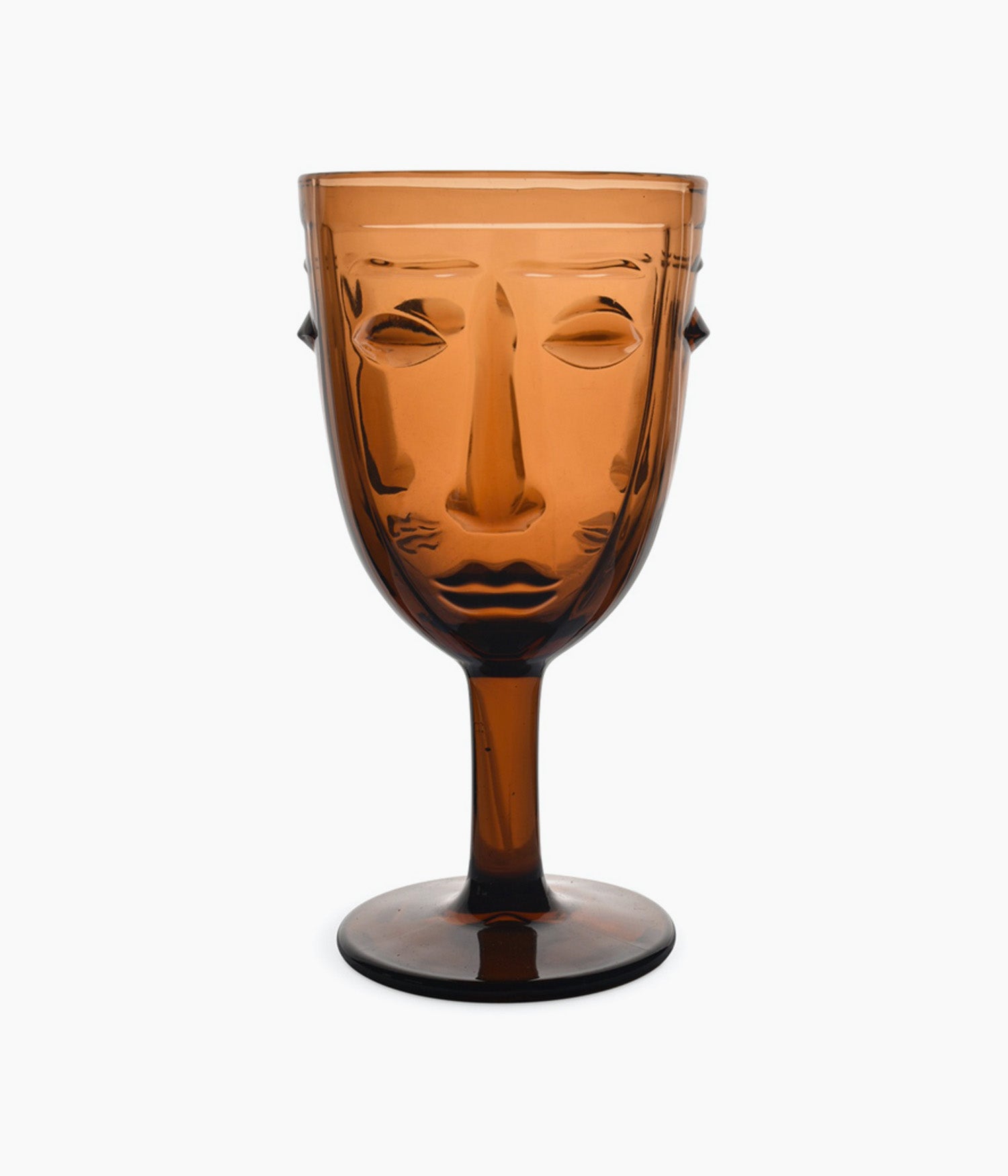 VERRE A PIED VISAGE AMBRE