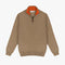 PULL COL MONTANT ZIP - CAMEL/ORANGE