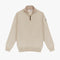 PULL COL MONTANT ZIP -Beige/Camel