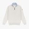 PULL COL MONTANT ZIP - Blanc/Jean