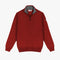 PULL COL MONTANT ZIP - Rouge/Gris